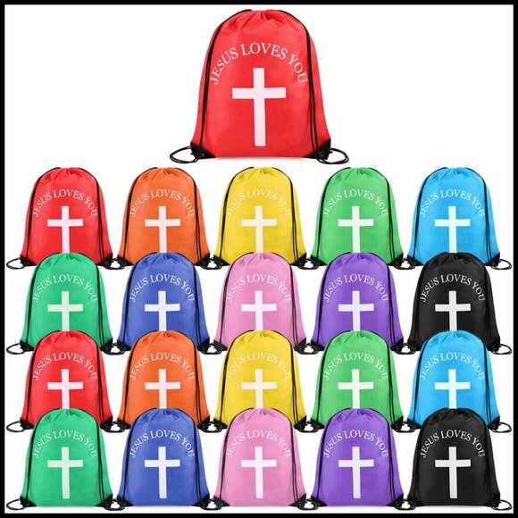 Drawstring Backpack Gym Bag Religious Gift Polyester Daypack Water Resistant main image 4